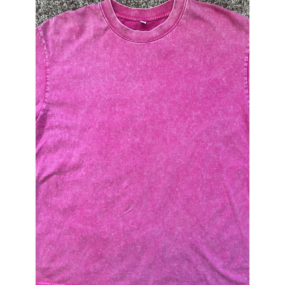 Huan 3 Pink Acid Wash Short Sleeve T-Shirt Womens Size Medium (0945) - Picture 2 of 7